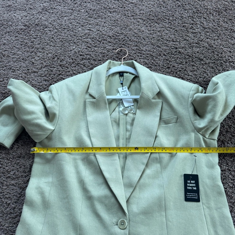 NEW EXPRESS ELM LINEN BLEND OVERSIZED BOYFRIEND BLAZER SZ M MEDIUM NEW $168 - Picture 10 of 11